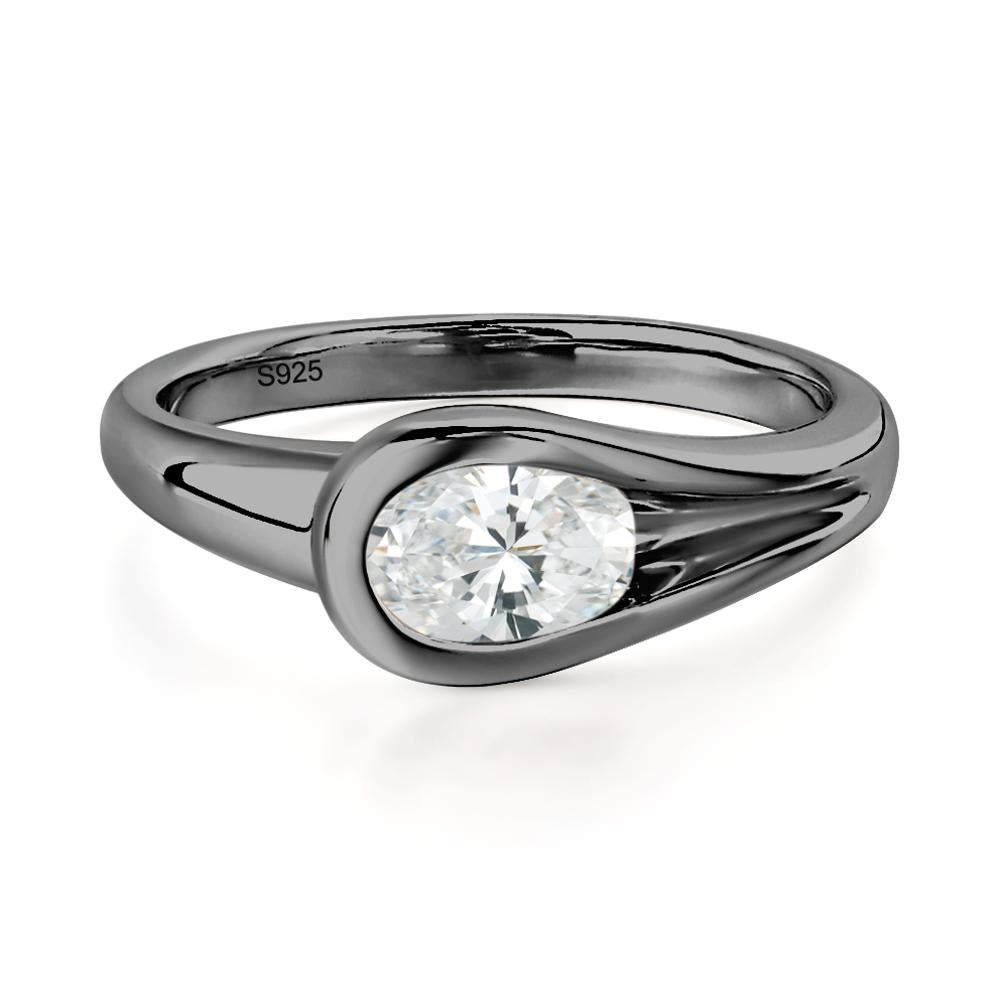 Diamond Streamline Ring - LUO Jewelry #metal_black finish sterling silver