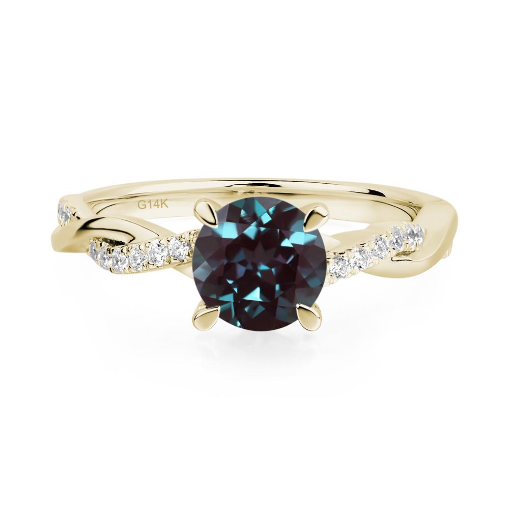 Alexandrite Twisted Engagement Ring - LUO Jewelry #metal_14k yellow gold