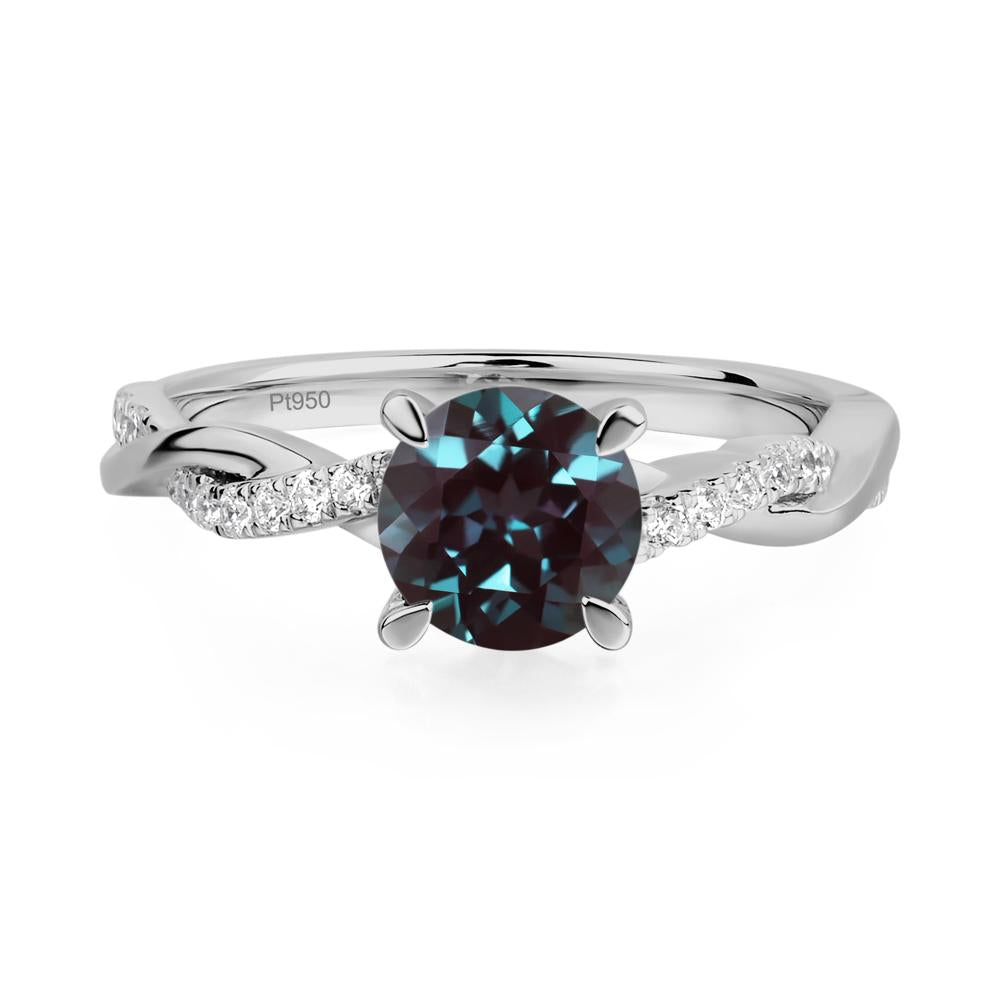 Alexandrite Twisted Engagement Ring - LUO Jewelry #metal_platinum