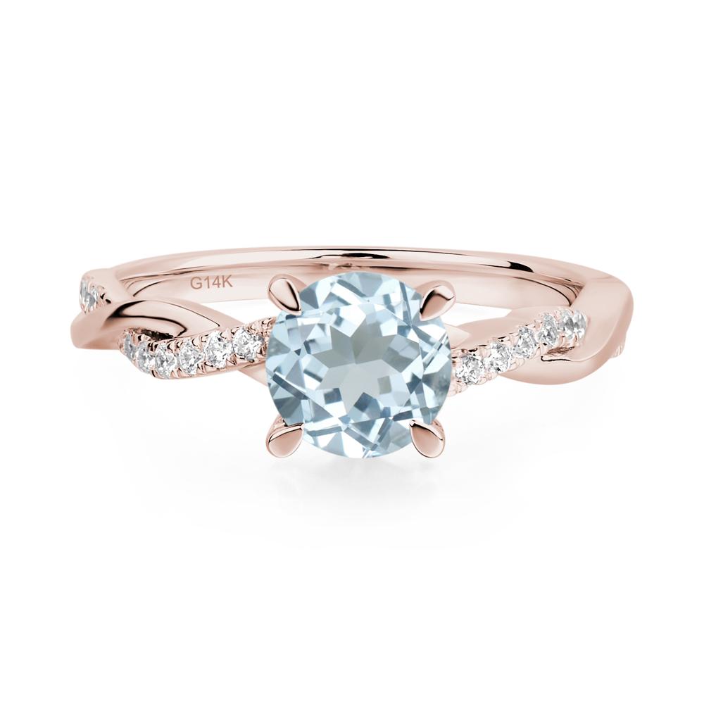 Aquamarine Twist Ring - LUO Jewelry #metal_14k rose gold
