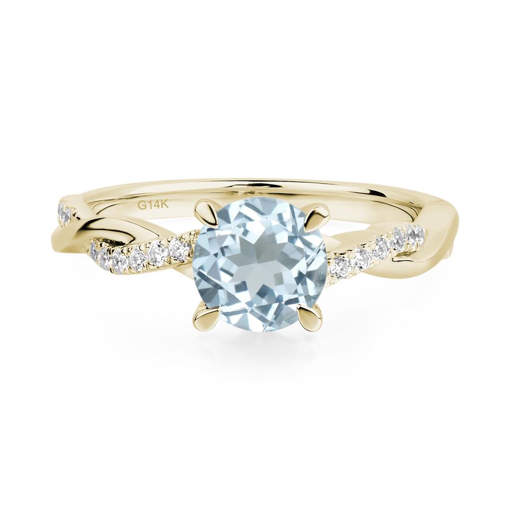 Aquamarine Twist Ring - LUO Jewelry #metal_14k yellow gold