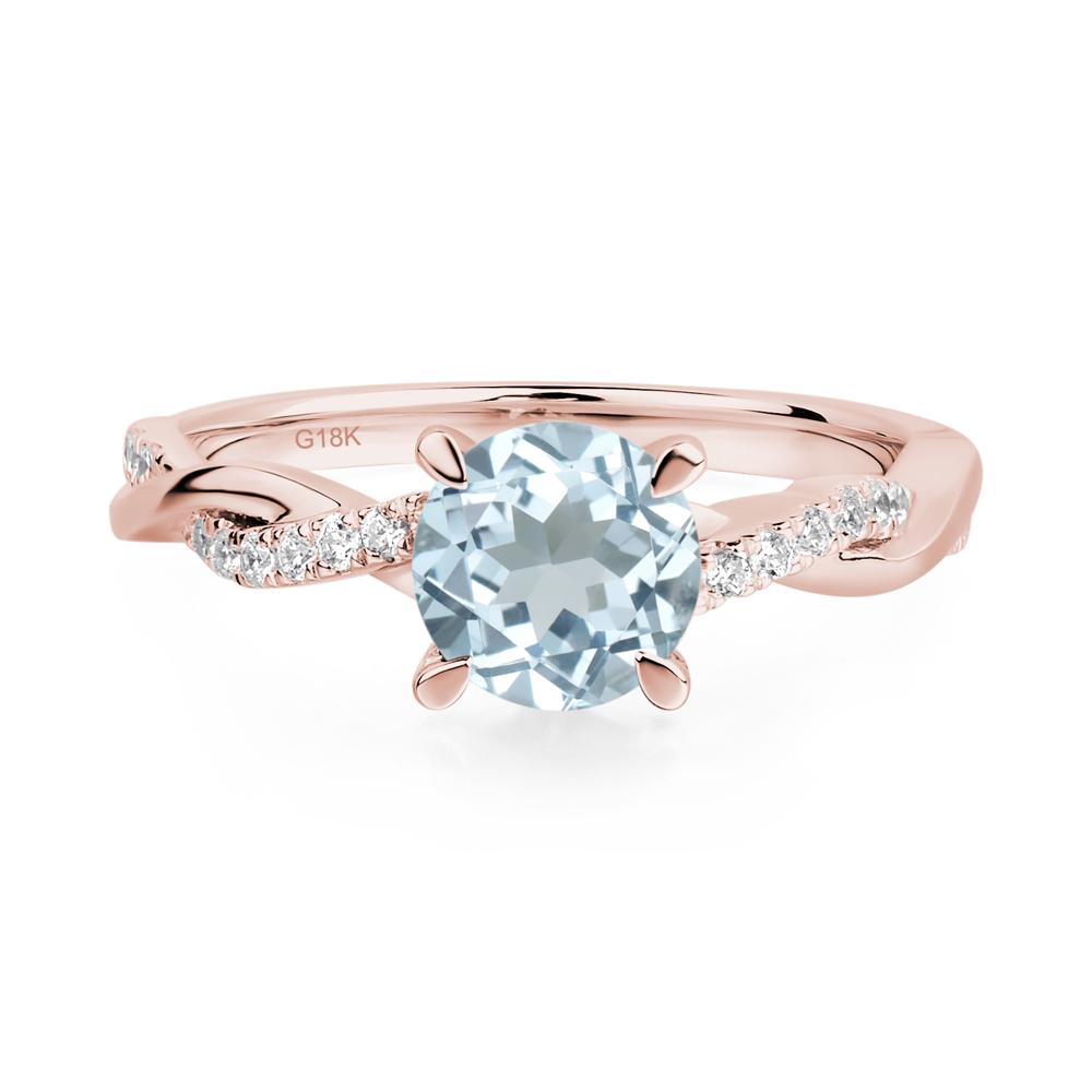 Aquamarine Twist Ring - LUO Jewelry #metal_18k rose gold