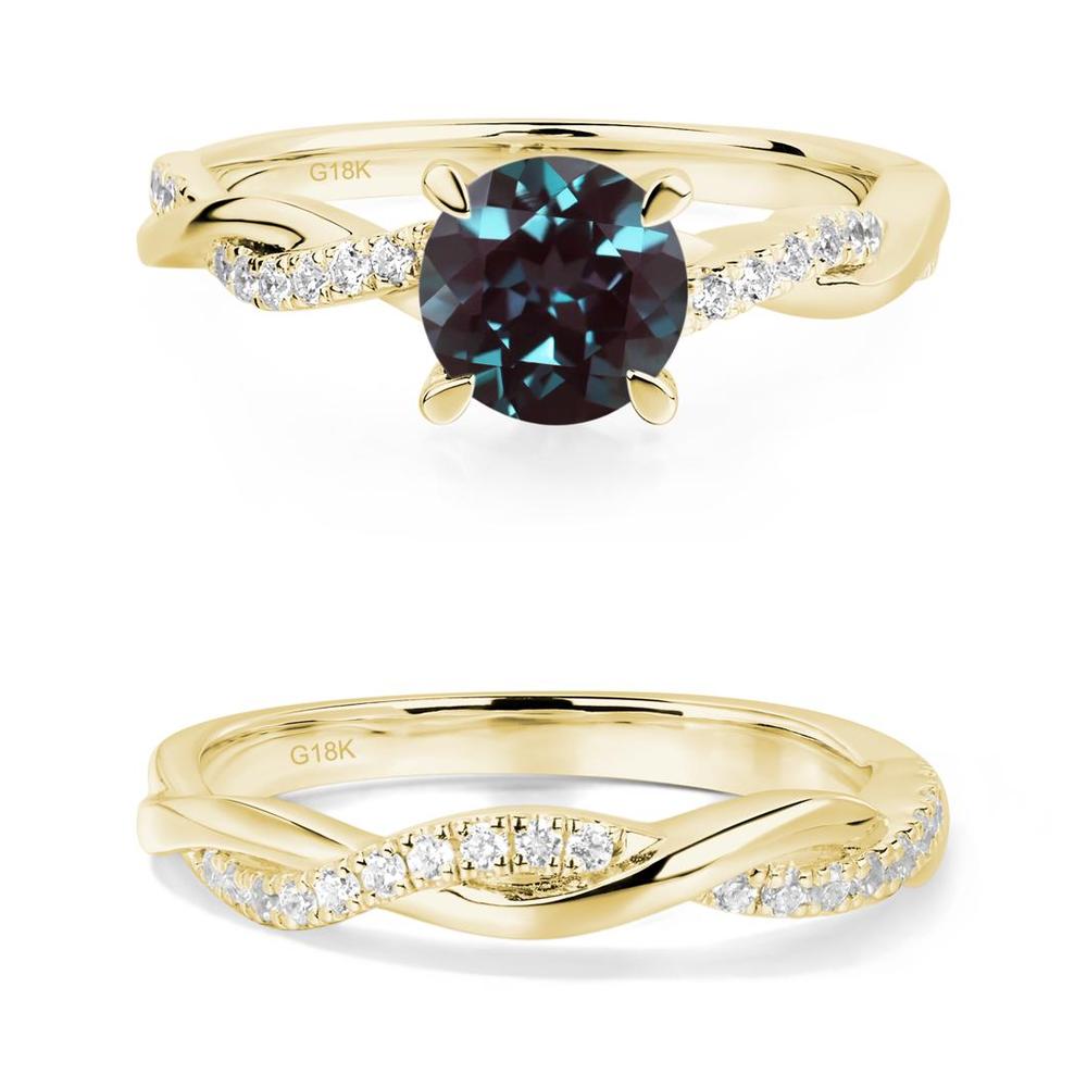 Alexandrite Twisted Engagement Ring - LUO Jewelry #metal_xxxxx
