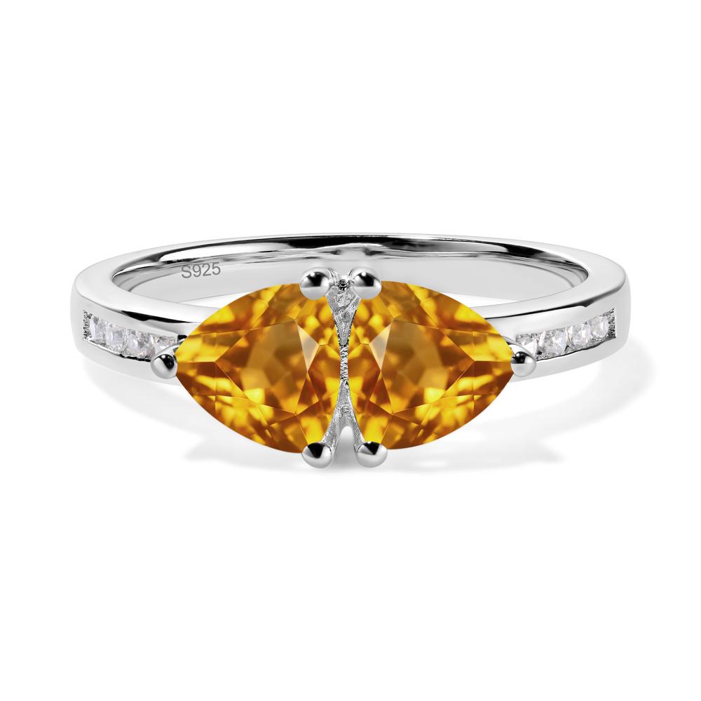 Trillion Cut Two Stone Citrine Ring - LUO Jewelry #metal_sterling silver