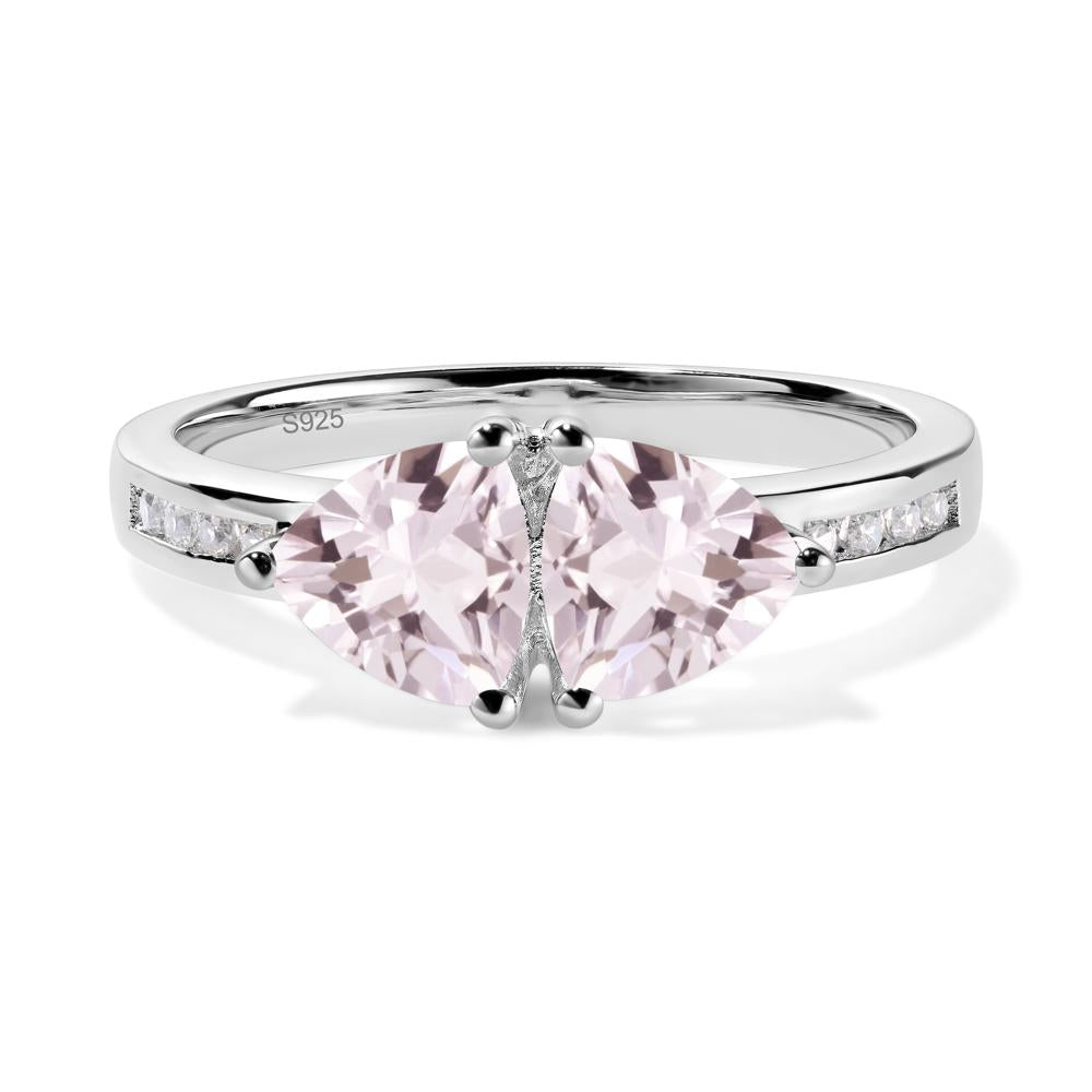 Trillion Cut Two Stone Morganite Ring - LUO Jewelry #metal_sterling silver