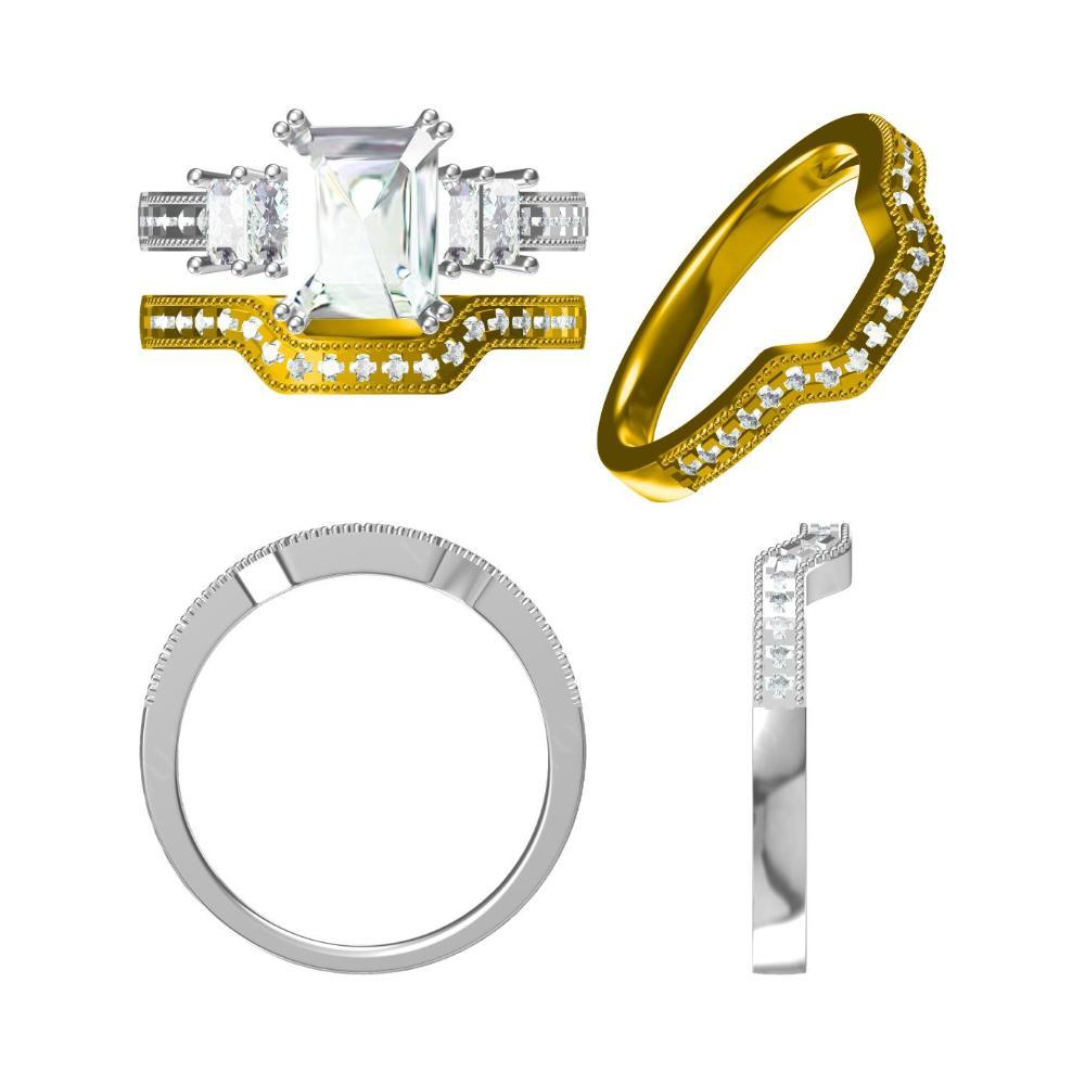 White Topaz Double Prong Engagement Ring - LUO Jewelry