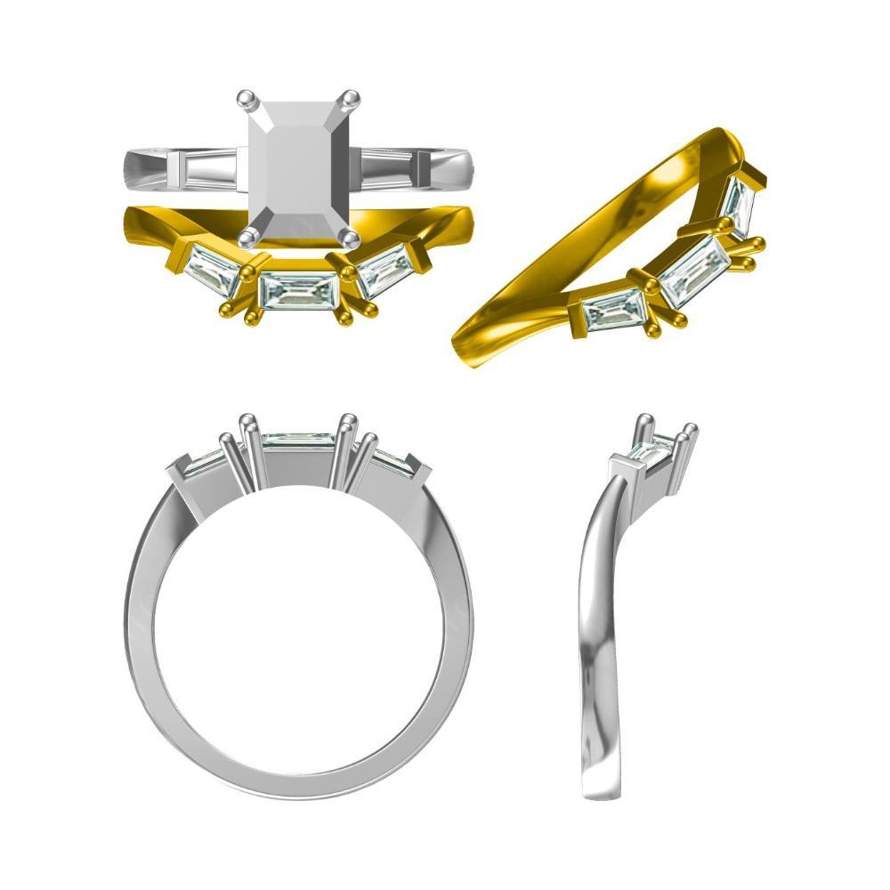 Emerald Emerald Cut Baguette Ring - LUO Jewelry