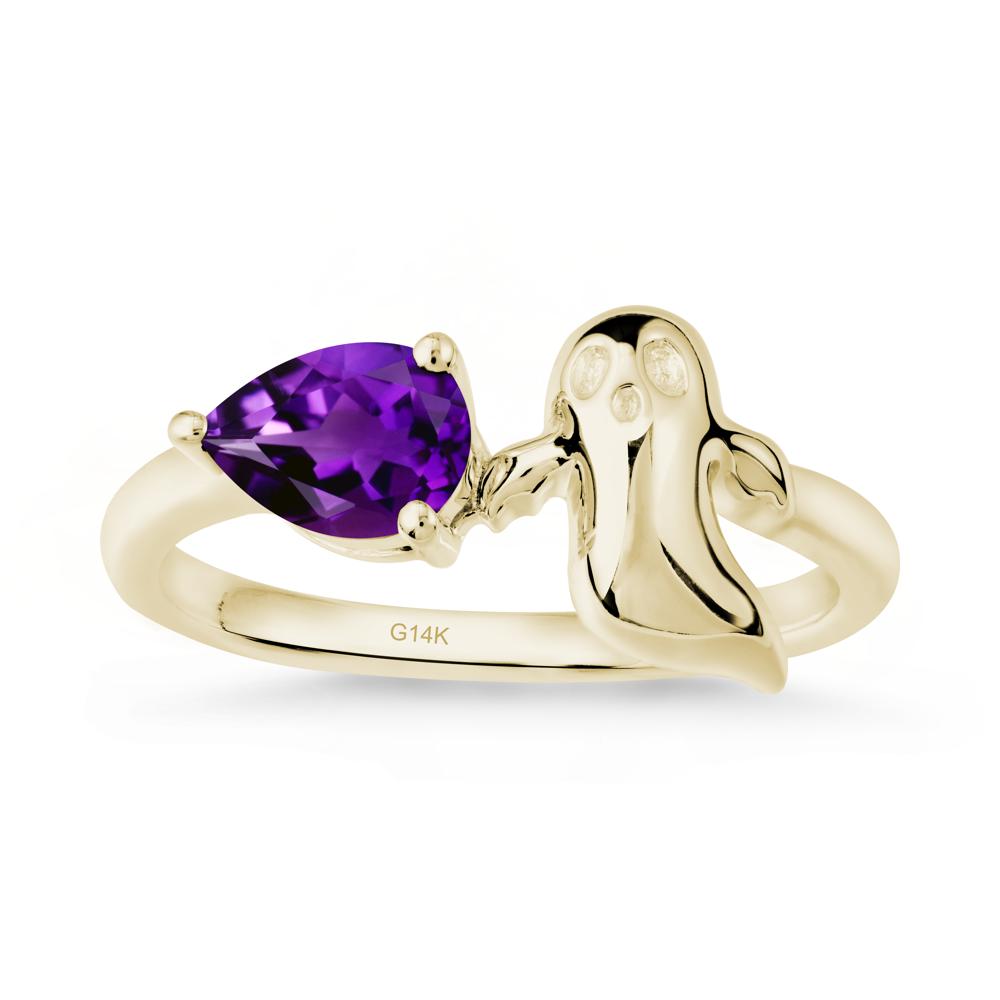 Gothic Ghost Amethyst Ring - LUO Jewelry #metal_14k yellow gold