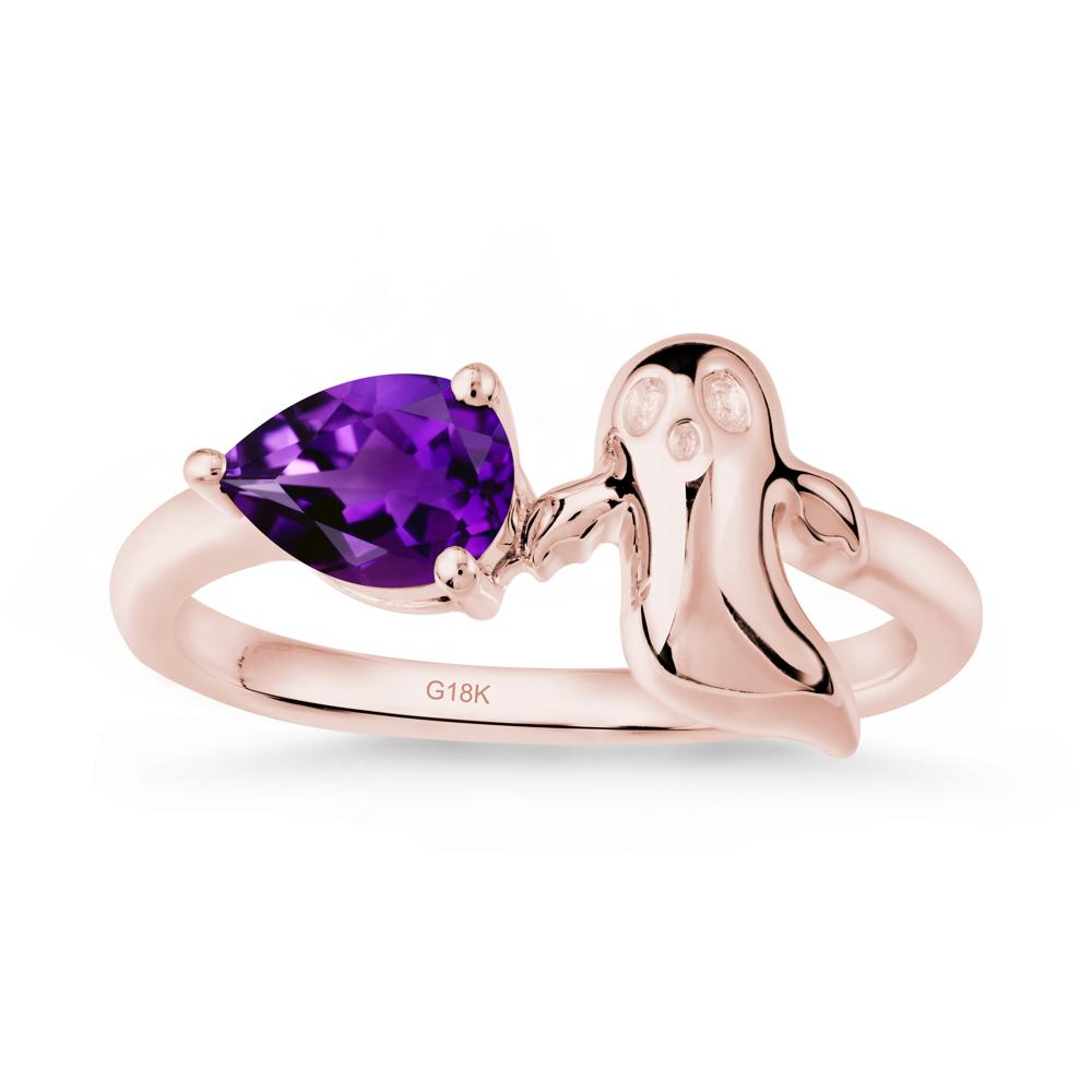 Gothic Ghost Amethyst Ring - LUO Jewelry #metal_18k rose gold