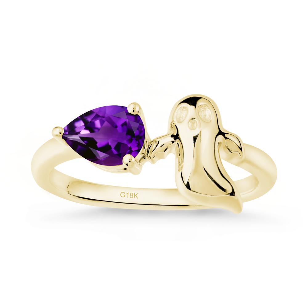 Gothic Ghost Amethyst Ring - LUO Jewelry #metal_18k yellow gold