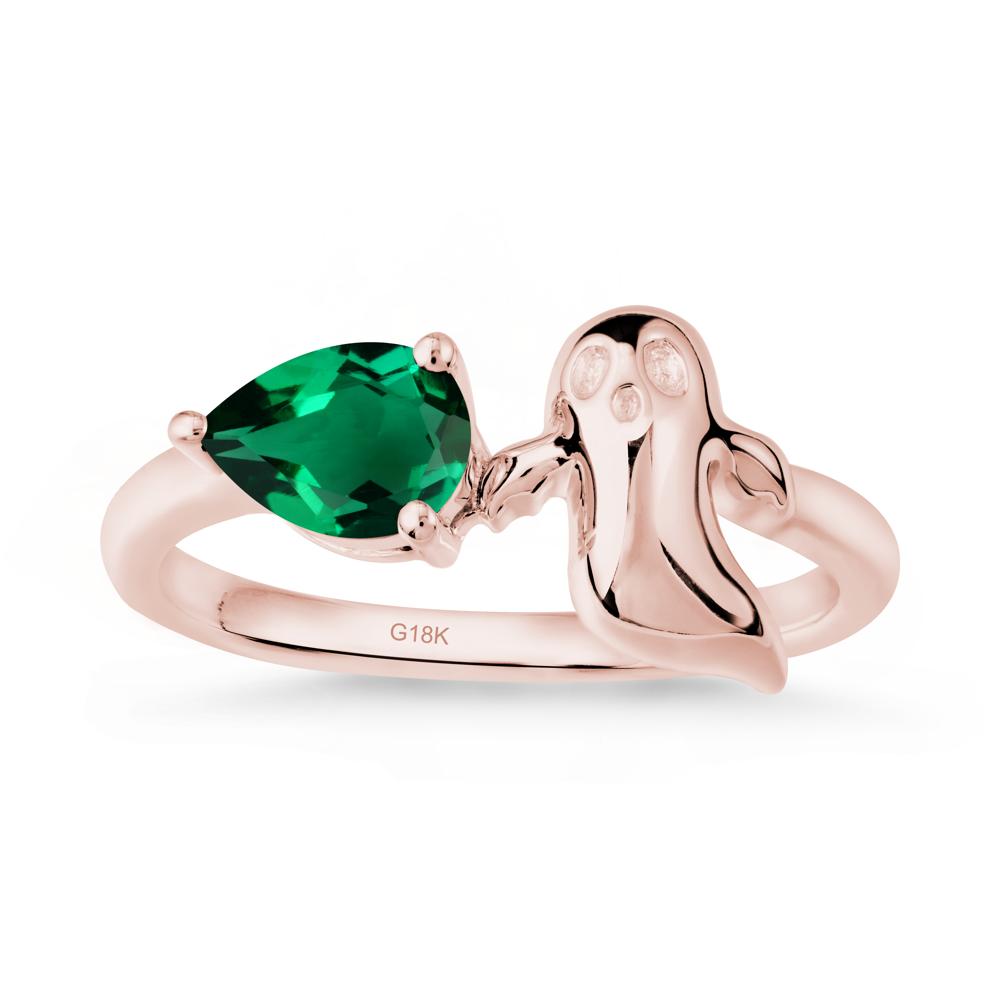Gothic Ghost Emerald Ring - LUO Jewelry #metal_18k rose gold