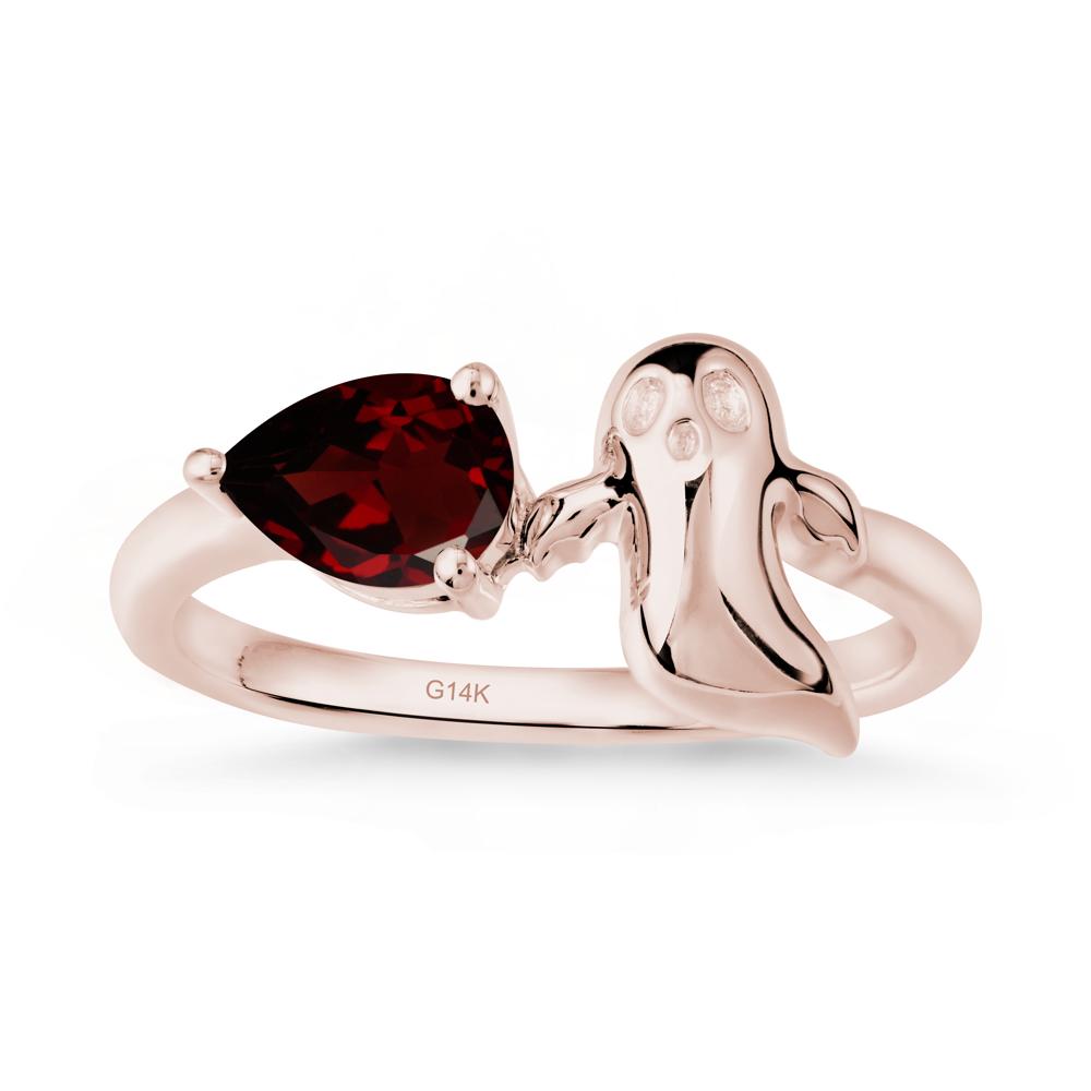 Pear Shapped Garnet Gothic Ring - LUO Jewelry #metal_14k rose gold