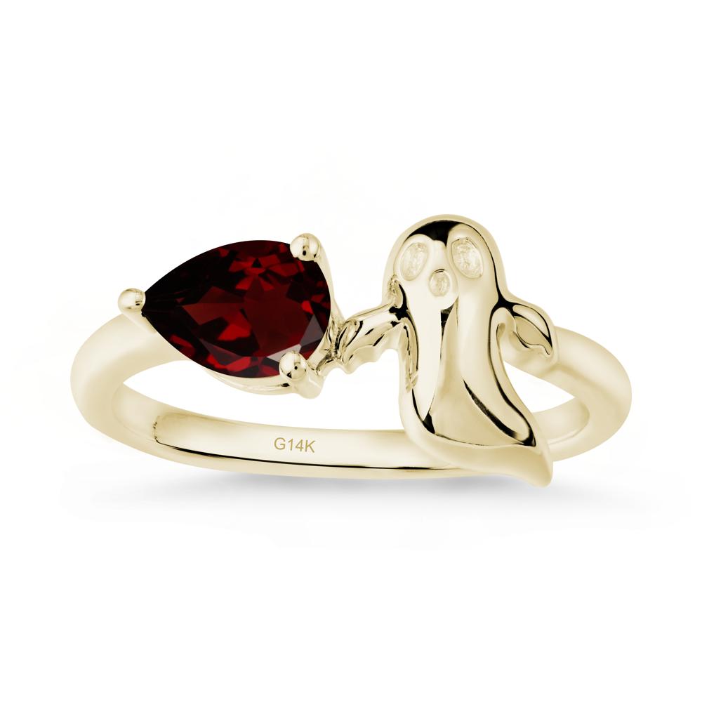 Pear Shapped Garnet Gothic Ring - LUO Jewelry #metal_14k yellow gold