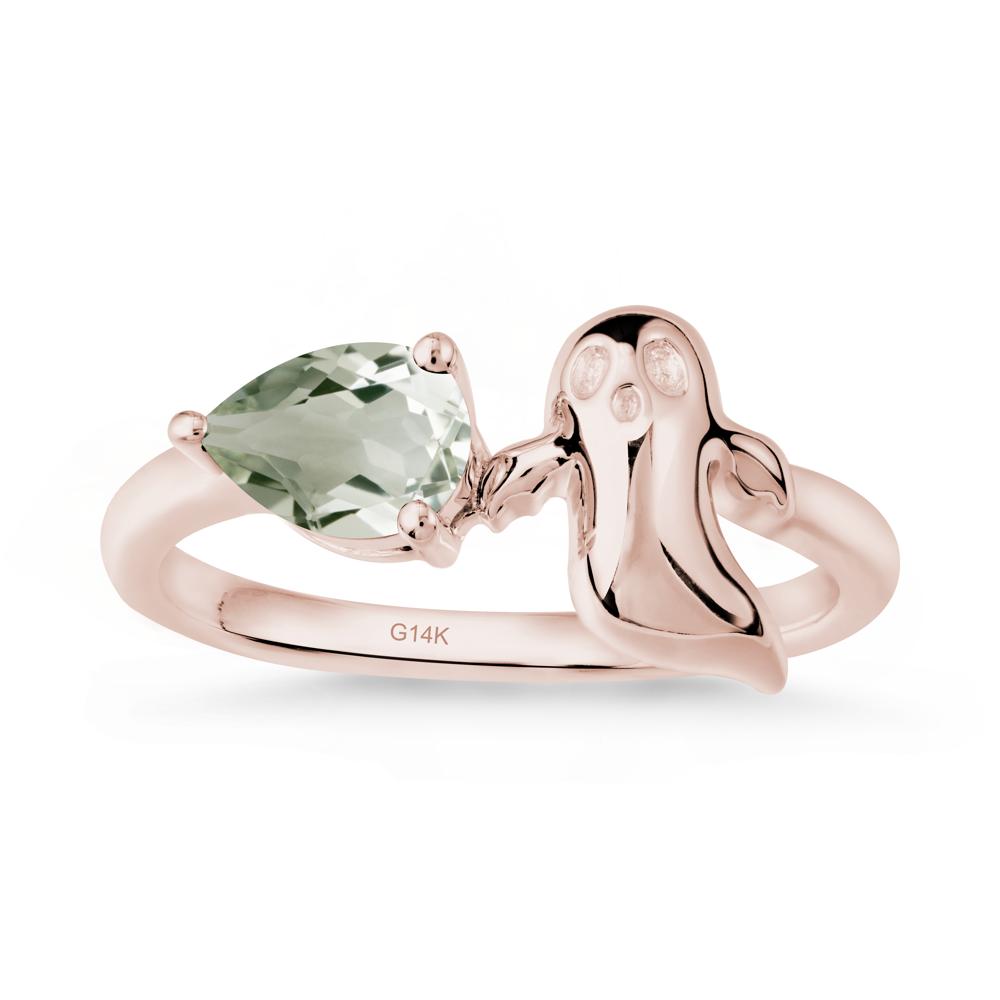 Halloween Ghost Green Amethyst Ring - LUO Jewelry #metal_14k rose gold