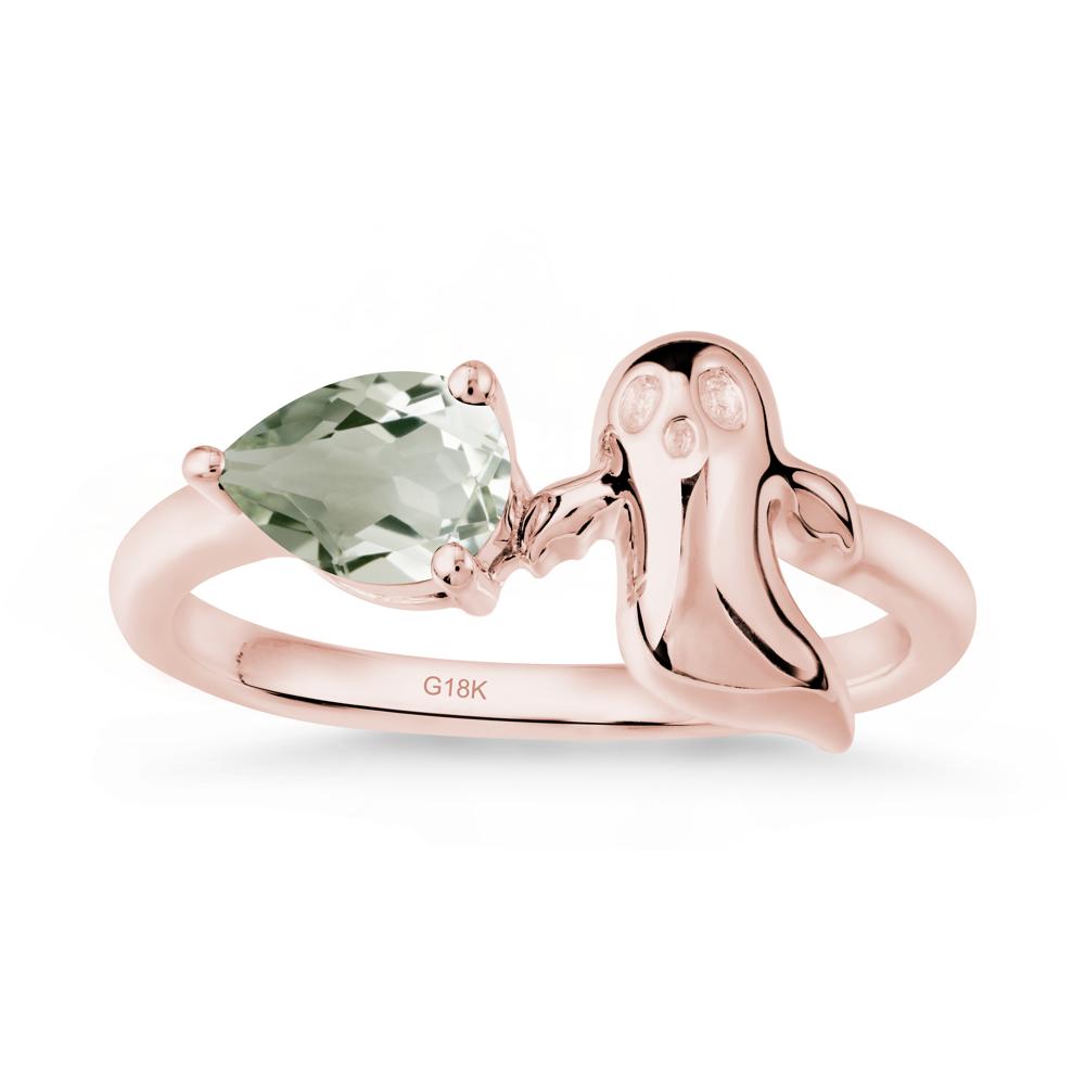 Halloween Ghost Green Amethyst Ring - LUO Jewelry #metal_18k rose gold