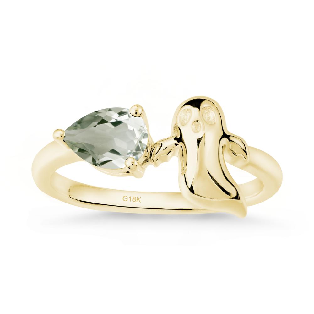 Halloween Ghost Green Amethyst Ring - LUO Jewelry #metal_18k yellow gold