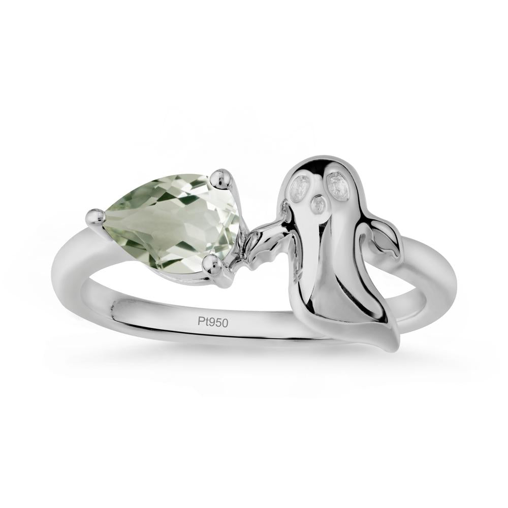 Halloween Ghost Green Amethyst Ring - LUO Jewelry #metal_platinum
