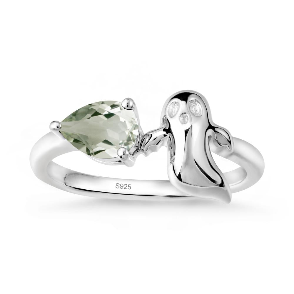 Halloween Ghost Green Amethyst Ring - LUO Jewelry #metal_sterling silver