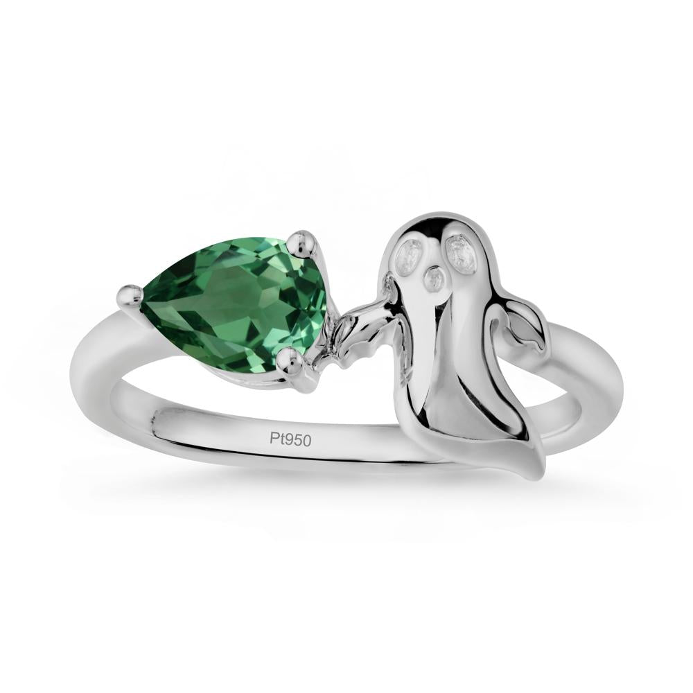 Gothic Ghost Green Sapphire Ring - LUO Jewelry #metal_platinum