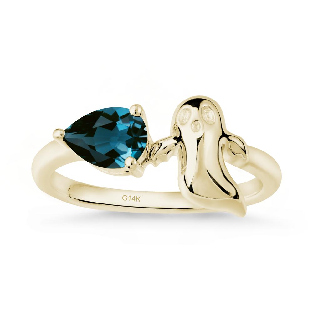 Halloween Ghost London Blue Topaz Ring - LUO Jewelry #metal_14k yellow gold