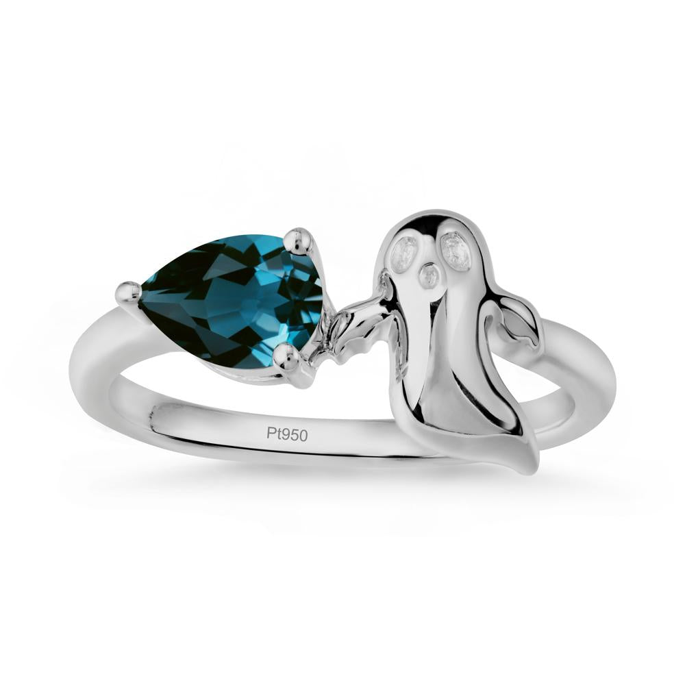 Halloween Ghost London Blue Topaz Ring - LUO Jewelry #metal_platinum