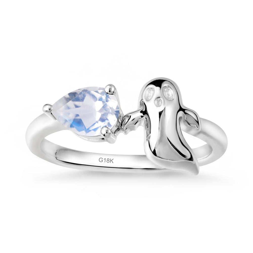 Gothic Ghost Moonstone Ring - LUO Jewelry #metal_18k white gold