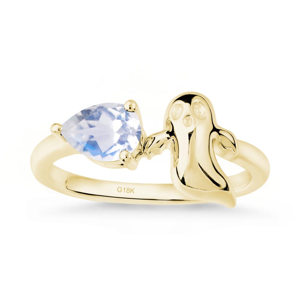 Gothic Ghost Moonstone Ring - LUO Jewelry #metal_18k yellow gold