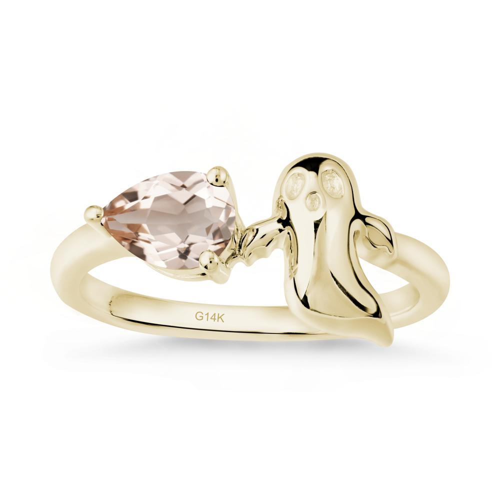 Pear Shapped Morganite Gothic Ring - LUO Jewelry #metal_14k yellow gold