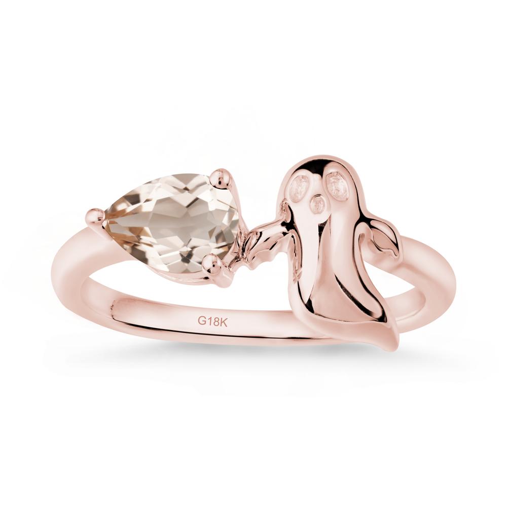 Pear Shapped Morganite Gothic Ring - LUO Jewelry #metal_18k rose gold