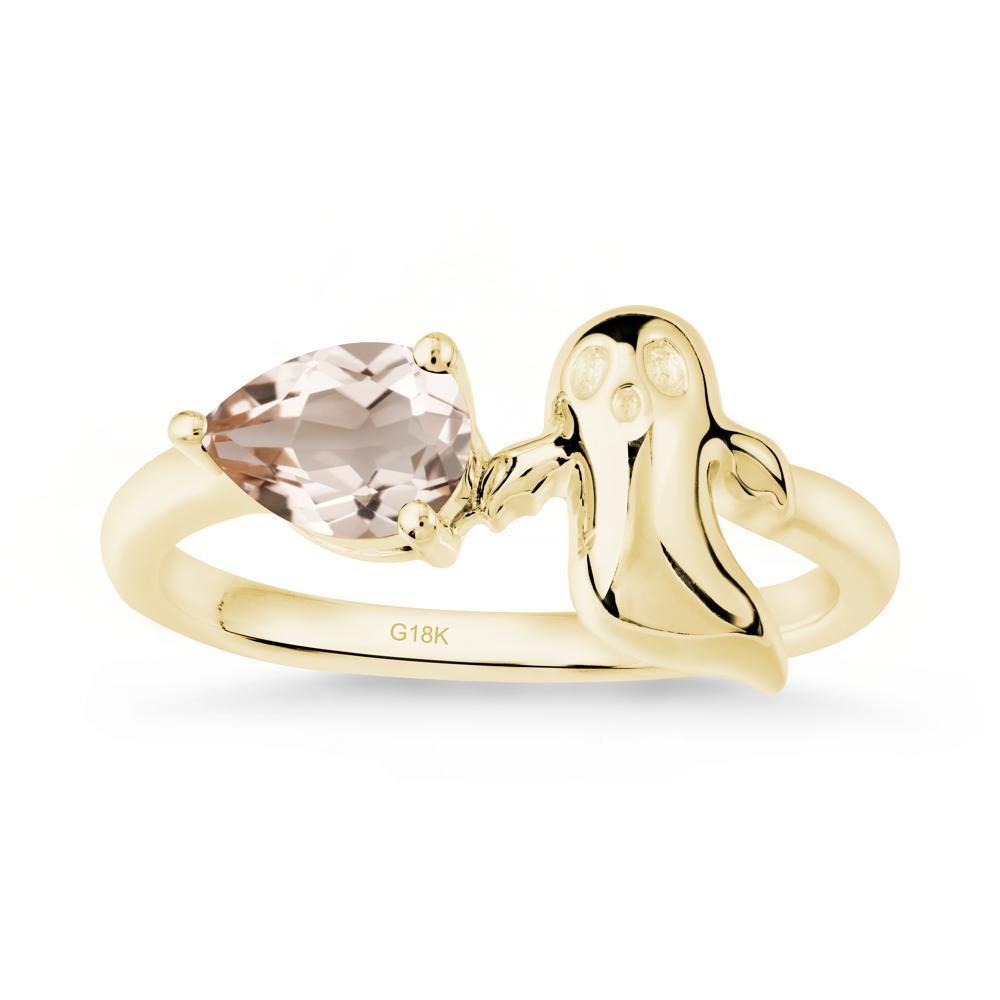 Pear Shapped Morganite Gothic Ring - LUO Jewelry #metal_18k yellow gold