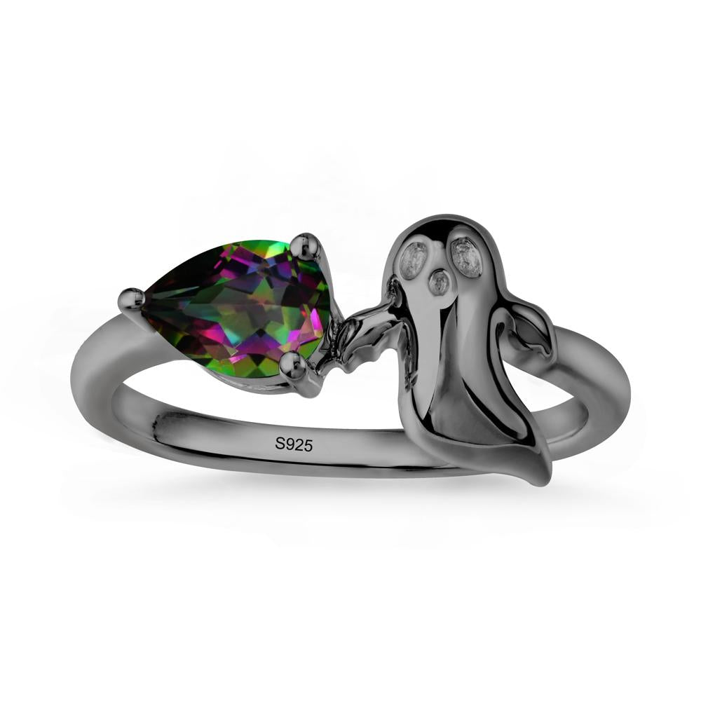 Halloween Ghost Mystic Topaz Ring - LUO Jewelry #metal_black finish sterling silver
