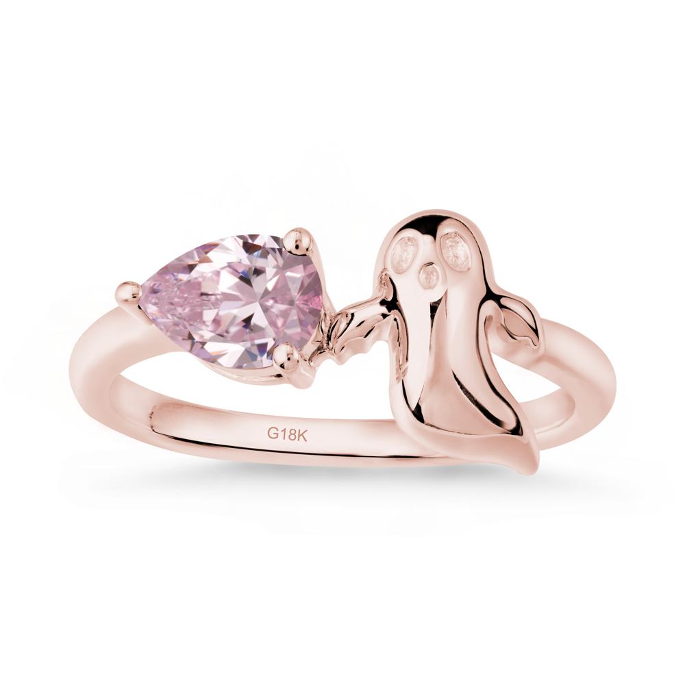 Gothic Ghost Pink Cubic Zirconia Ring - LUO Jewelry #metal_18k rose gold