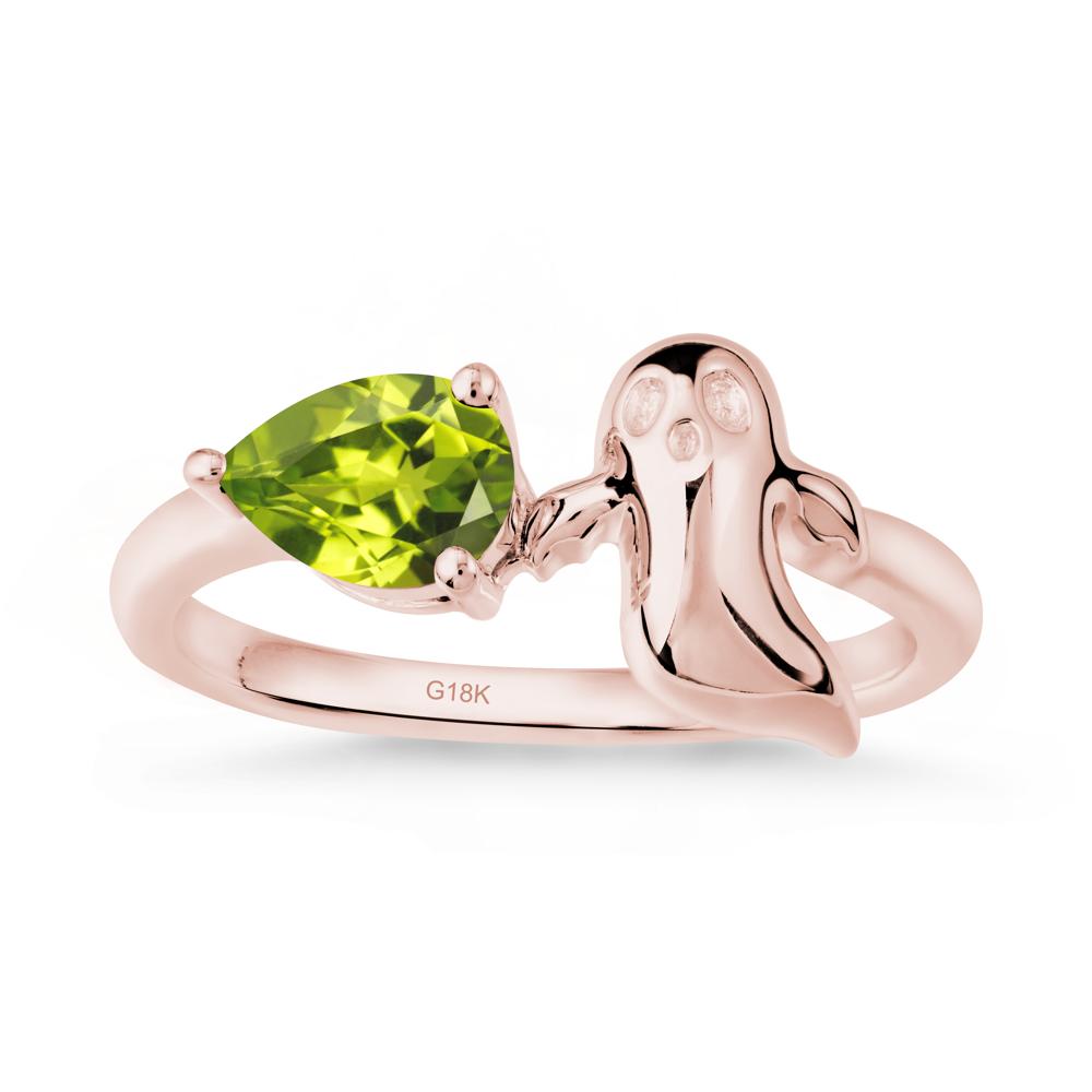 Pear Shapped Peridot Gothic Ring - LUO Jewelry #metal_18k rose gold