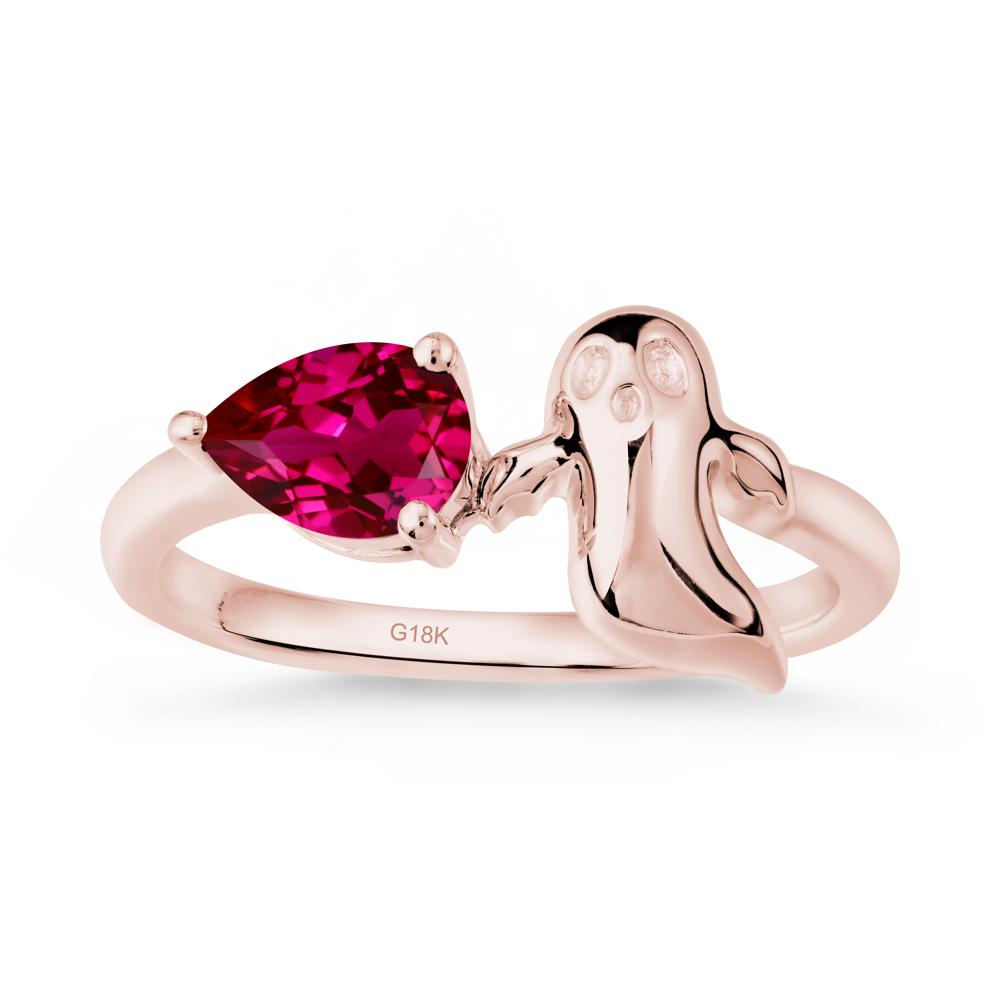 Gothic Ghost Ruby Ring - LUO Jewelry #metal_18k rose gold
