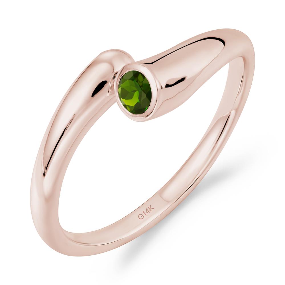Minimalist Bypass Diopside Ring - LUO Jewelry #metal_14k rose gold