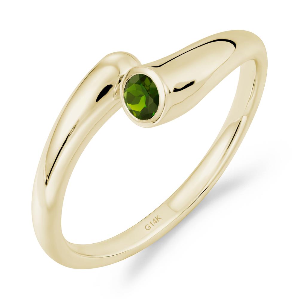 Minimalist Bypass Diopside Ring - LUO Jewelry #metal_14k yellow gold
