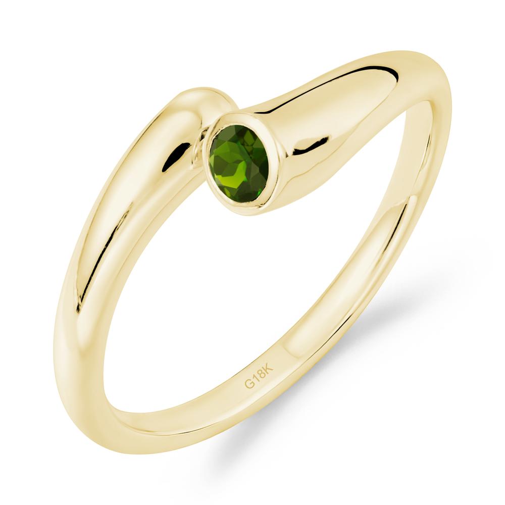 Minimalist Bypass Diopside Ring - LUO Jewelry #metal_18k yellow gold