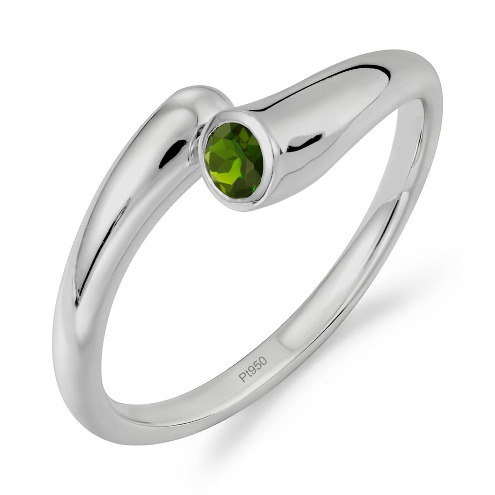Minimalist Bypass Diopside Ring - LUO Jewelry #metal_platinum