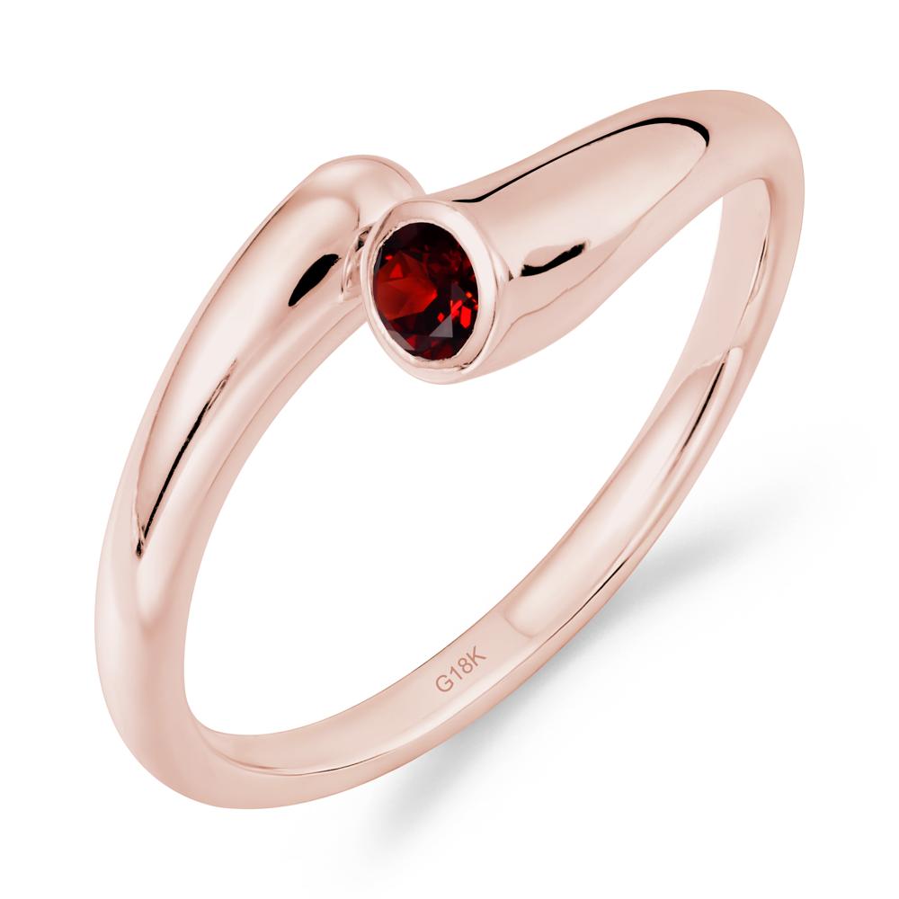 Simple Bypass Garnet Ring - LUO Jewelry #metal_18k rose gold
