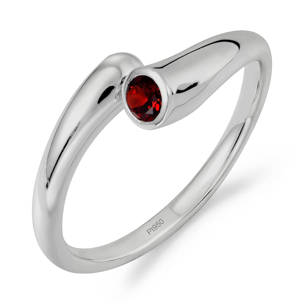 Simple Bypass Garnet Ring - LUO Jewelry #metal_platinum