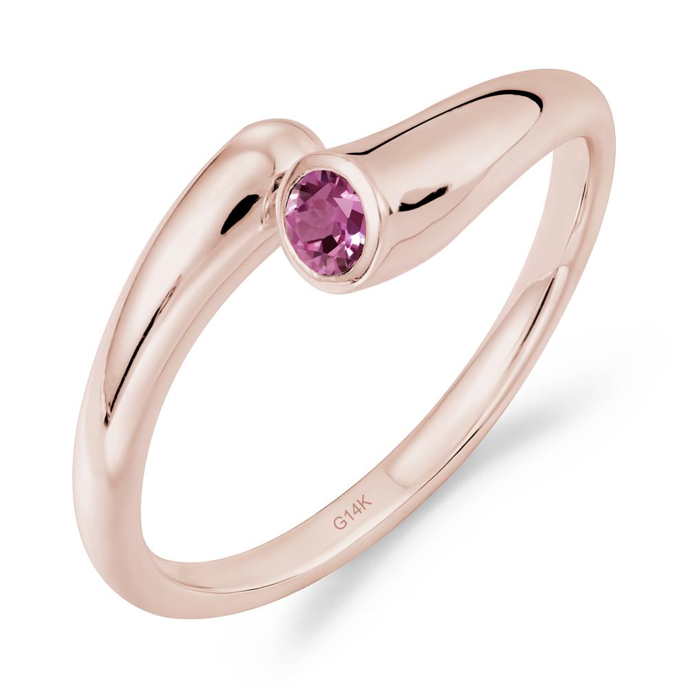 Simple Bypass Pink Sapphire Ring - LUO Jewelry #metal_14k rose gold