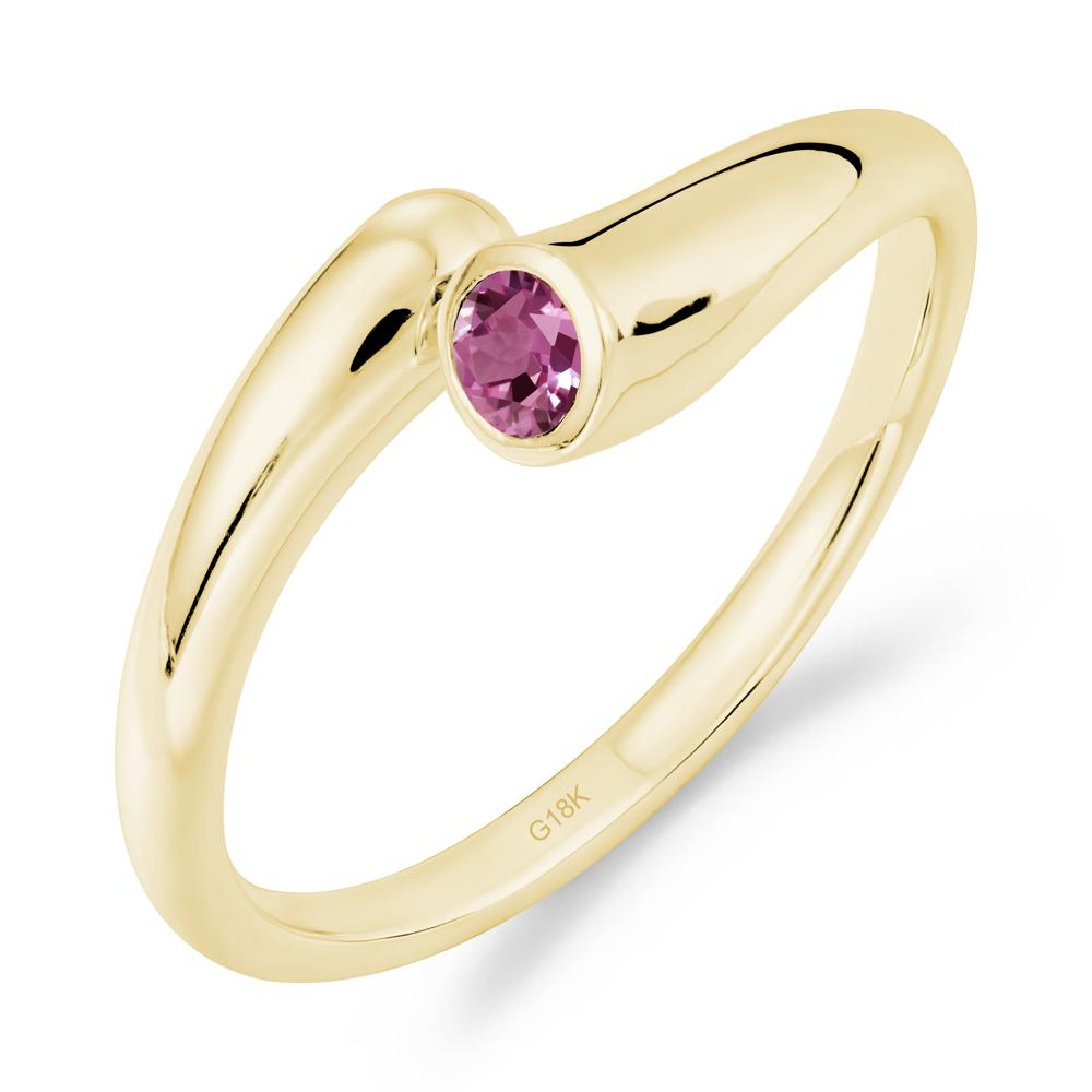 Simple Bypass Pink Sapphire Ring - LUO Jewelry #metal_18k yellow gold