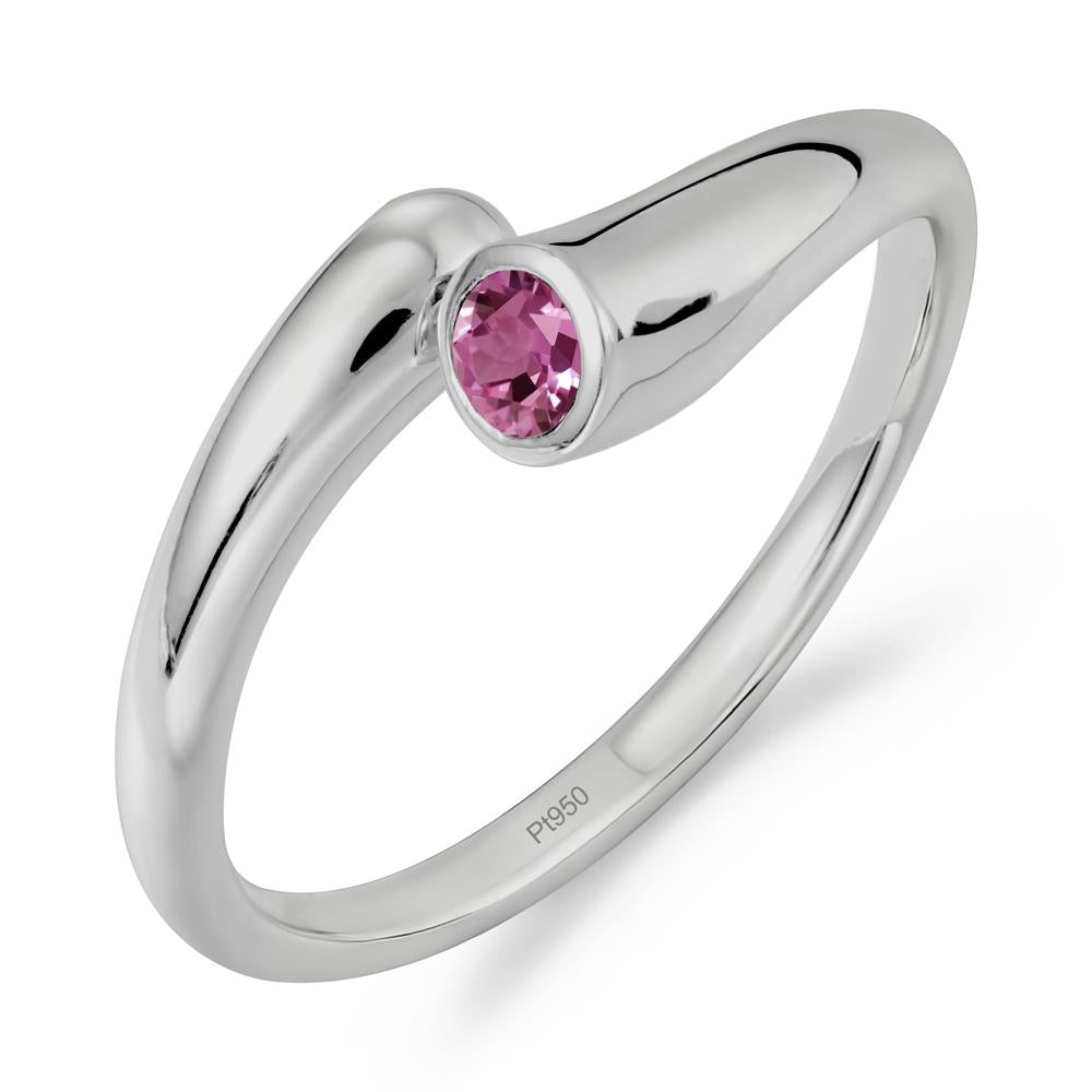 Simple Bypass Pink Sapphire Ring - LUO Jewelry #metal_platinum