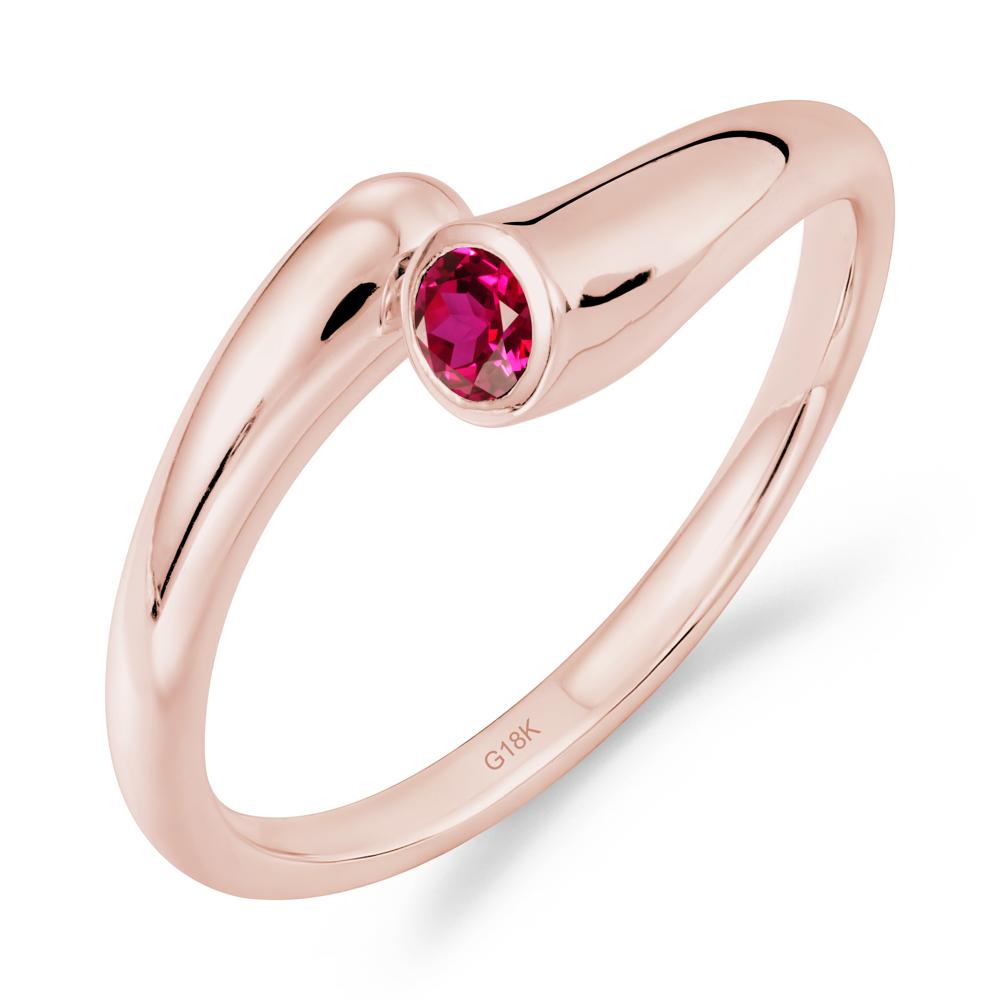 Minimalist Bypass Ruby Ring - LUO Jewelry #metal_18k rose gold