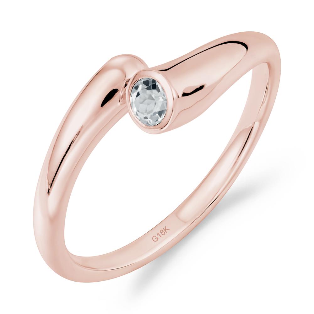 Simple Bypass White Topaz Ring - LUO Jewelry #metal_18k rose gold