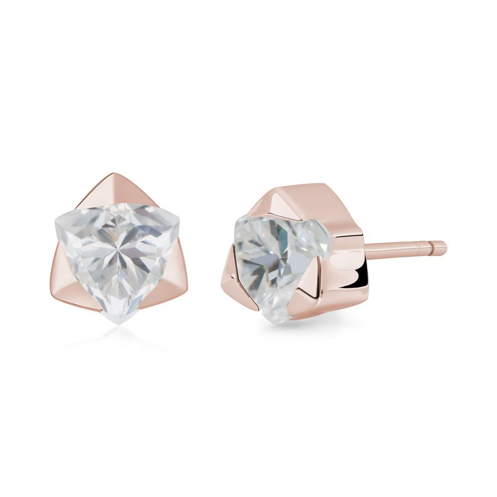 Cubic Zirconia Magen David Earrings - LUO Jewelry #metal_14k rose gold