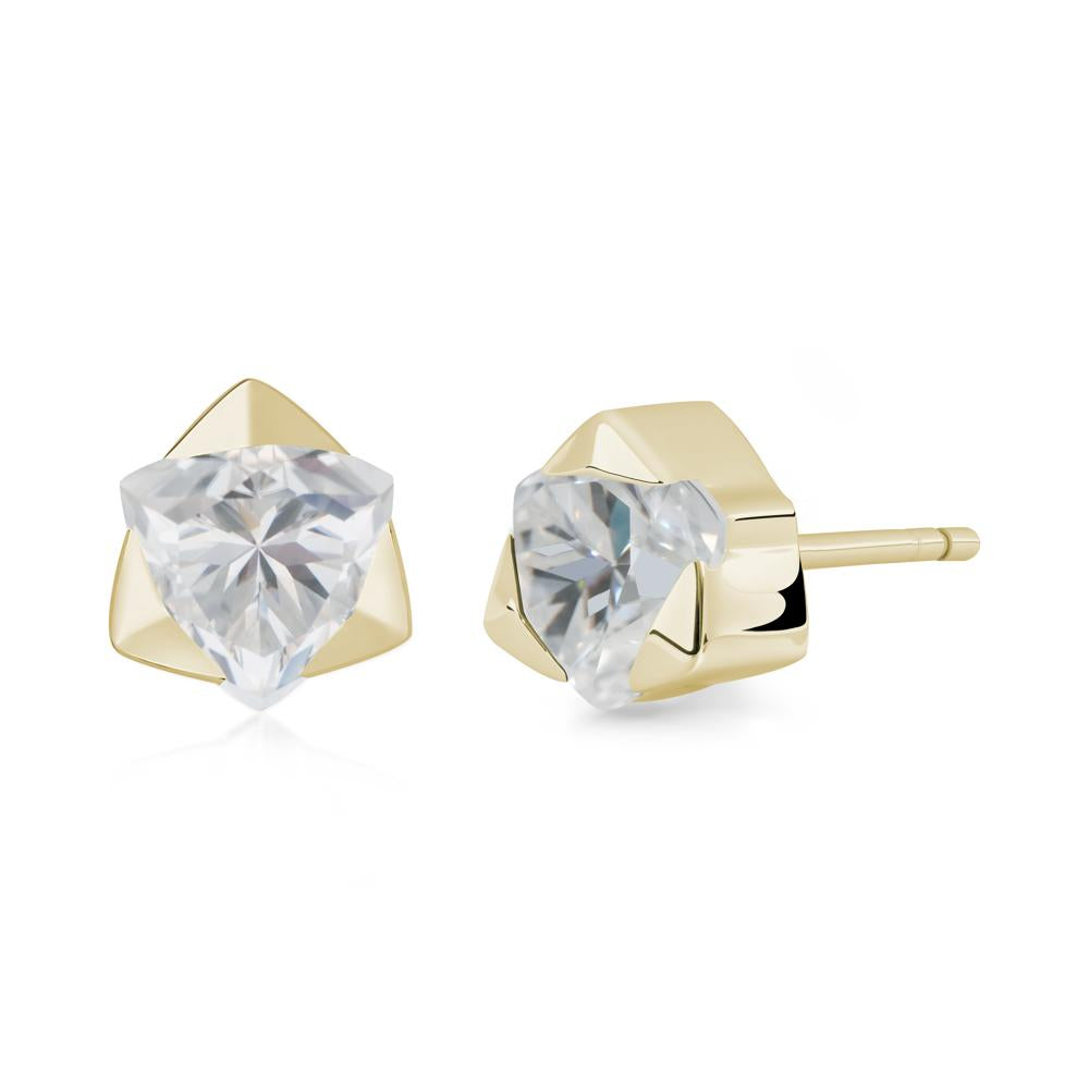 Cubic Zirconia Magen David Earrings - LUO Jewelry #metal_14k yellow gold