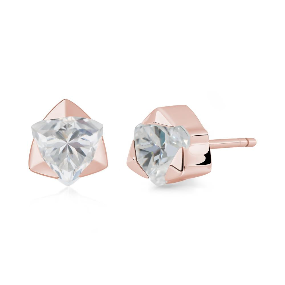 Cubic Zirconia Magen David Earrings - LUO Jewelry #metal_18k rose gold
