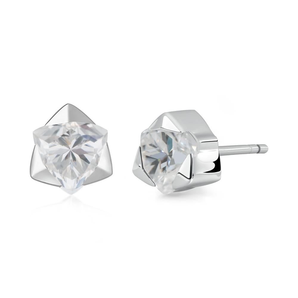 Cubic Zirconia Magen David Earrings - LUO Jewelry #metal_18k white gold