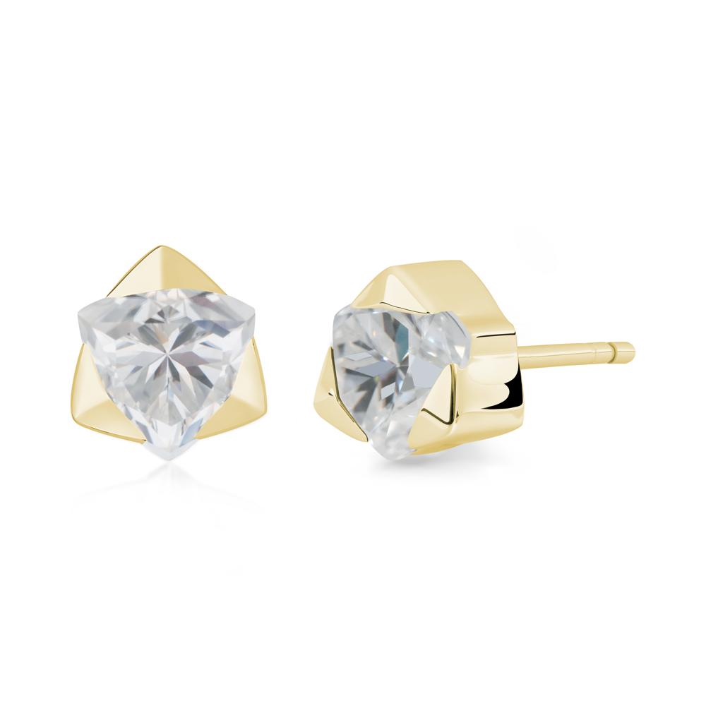 Cubic Zirconia Magen David Earrings - LUO Jewelry #metal_18k yellow gold